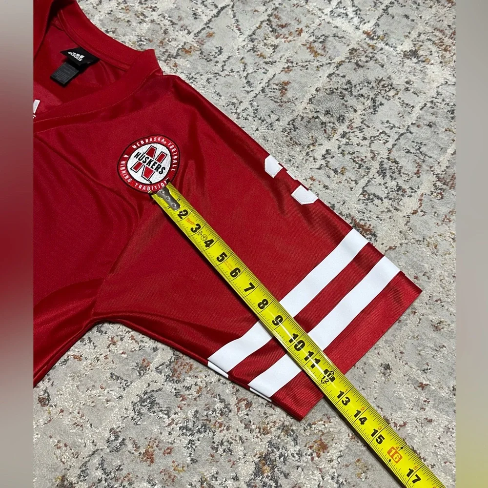 ADIDAS NEBRASKA CORN HUSKERS red Football Jersey #3 size Medium oversized fit